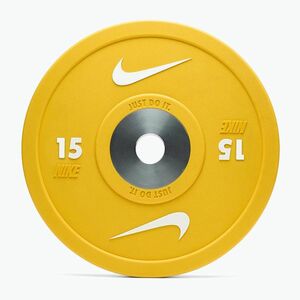 Bumperes súlyzótárcsa Nike Strength Pro Urethane Bumper Plates 15 kg yellow/white (Pro Urethane Bumper Plates PUBK-4015) kép
