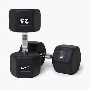 Gumírozott kézisúlyzó Nike Strength Hex Dumbbell 25 kg black/white (Hex Dumbbell DRDK-1025) kép