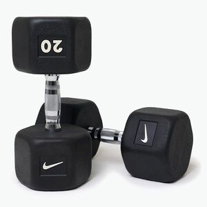 Gumírozott kézisúlyzó Nike Strength Hex Dumbbell 20 kg black/white (Hex Dumbbell DRDK-1020) kép