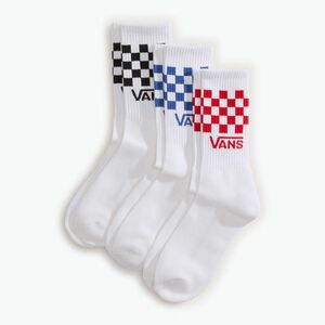 Zokni Vans Classic Check Crew 3 pairs white (Classic Check Crew VN000QBUWHT) kép