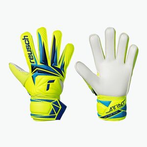 Gyerek kapuskesztyűk Reusch Attrakt Solid Junior safety yellow/blue (Attrakt Solid Junior 5672515-2005) kép