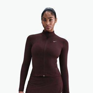 Női edzőfelső Nike One Fitted Dri-Fit Full-Zip burgundy crush/white (One Fitted Dri-Fit Full-Zip IM7046-652) kép