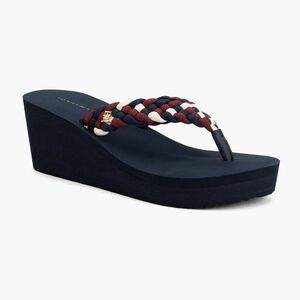 Női flip-flop papucsok Tommy Hilfiger Wedge Braided Summer Sandal rwb (Wedge Braided Summer Sandal FW0FW091980GY) kép