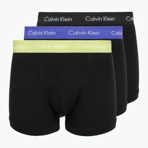 Férfi boxeralsó Calvin Klein 0000U2662G Trunk 3 pairs black in green bloom wb/black in da (0000U2662G Trunk 0000U2662G) kép