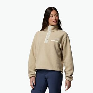Női polár pulóver Columbia Helvetia II Cropped Half Snap Fleece ancient fossil/dark stone/chalk (Helvetia II Cropped Half Snap Fleece 2092231272) kép
