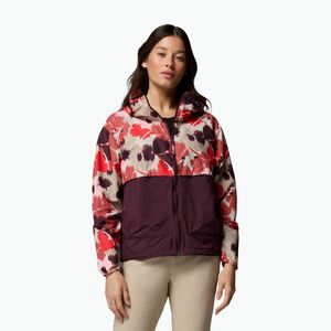 Női szélálló dzseki Columbia Spire Valley Printed Windbreaker washed red ikatbloom print/moonvista (Spire Valley Printed Windbreaker 2116491643) kép
