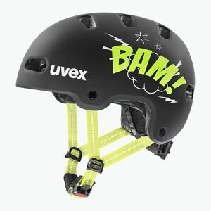 Gyerek sisak UVEX Kid 4 Style bam black/lime matt (Kid 4 Style 41/4/823/01/13) kép