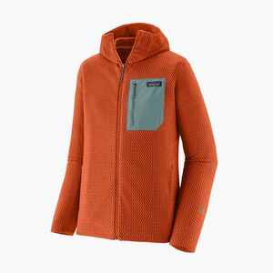 Férfi trekking pulóver Patagonia R1 Air Full Zip Hoody coal orange (R1 Air 40256) kép