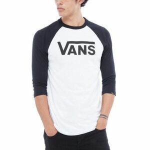 Férfi rövid ujjú póló VANS CLASSIC RAGLAN-WHITE-BLACK kép
