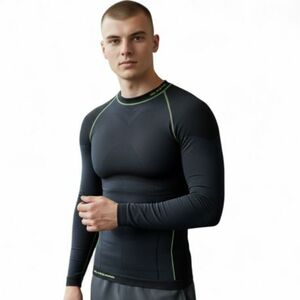 Férfi hosszú ujjú thermo póló BLIZZARD SHORT CUT-Mens long sleeve, anthracite neon yellow kép