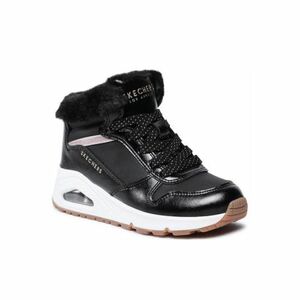 Lány téli bokacsizmák SKECHERS Uno Cozy On Air black gold kép