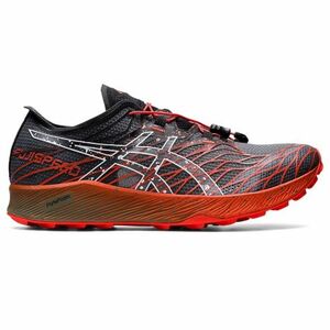 Férfi futó trail cipők ASICS FujiSpeed black cherry tomato kép