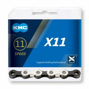 Bicikli lánc KMC X 11 silver grey 118 links kép