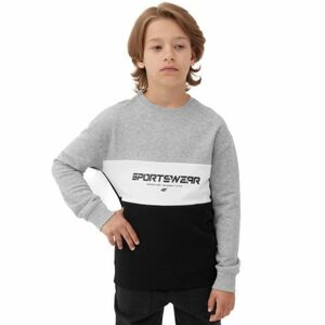 Fiú kapucnis pulóver 4F JUNIOR SWEATSHIRT-JAW23TSWSM630-27M-COLD LIGHT GREY MELANGE kép