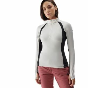 Női bélelt sípulóver 1 2 cipzárral 4F BRUSHED UNDERWEAR-AW23UBRUF042-11S-OFF WHITE kép