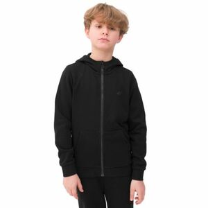 Fiú kapucnis pulóver zipzárral 4F JUNIOR SWEATSHIRT-4FJWSS24TSWSM0926-20S-DEEP BLACK kép