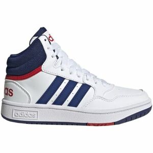 Fiú szabadidőcipők ADIDAS Hoops 3.0 Mid cloud white victory blue better scarlet kép