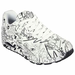 Női szabadidőcipők SKECHERS Uno Process Sketch W white black kép