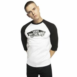 Férfi rövid ujjú póló VANS STYLE 76 RAGLAN-WHITE-BLACK kép