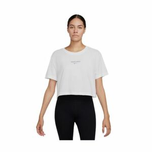 Női rövid ujjú edzőpóló NIKE PRO W NK DF SS CRP TEE-100 WHITE kép
