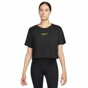 Női rövid ujjú edzőpóló NIKE PRO W NK DF SS CRP TEE-010 BLACK kép