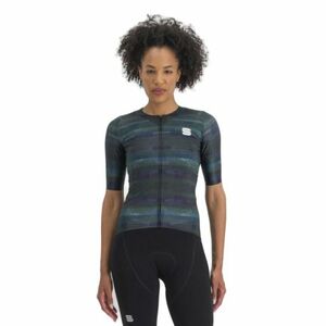 Női rövid ujjú kerékpáros mez SPORTFUL Glitch w bomber jersey, multicolor black kép