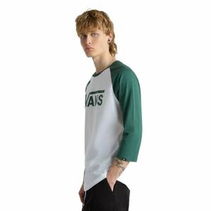 Férfi rövid ujjú póló VANS CLASSIC RAGLAN-WHITE-BISTRO GREEN kép