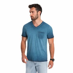 Férfi rövid ujjú V-nyakú póló OMBRE T-shirt OM-TSCT-22SS-002 V-7 navy kép