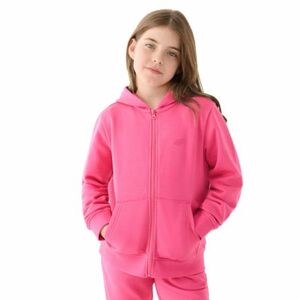 Lány kapucnis pulóver cipzárral 4F JUNIOR SWEATSHIRT-JWMM00TSWSF1315-55S-HOT PINK kép