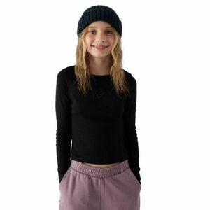 Lány hosszú ujjú póló 4F JUNIOR LONGSLEEVE-JWAW24TLONF292-20S-DEEP BLACK kép