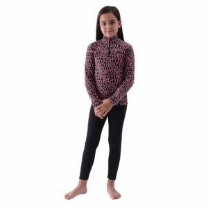 Lány síelés Polár pulóver 4F JUNIOR FLEECE UNDERWEAR-JWAW24UFLEF051-64A-SALMON CORAL ALLOVER kép