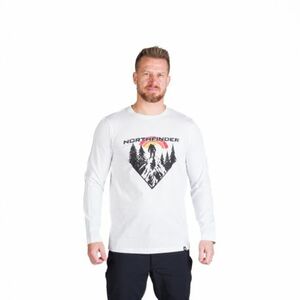 Férfi túrázó póló hosszú ujjú NORTHFINDER CLAIR-377white kép