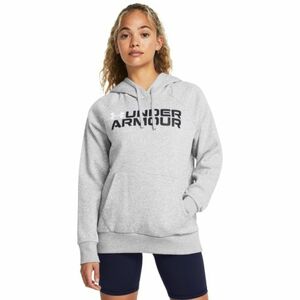 Női melegített kapucnis pulóver UNDER ARMOUR Rival Fleece Wordmark Hoodie-GRY kép