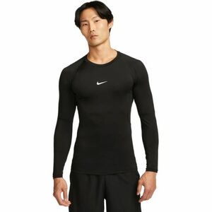 Férfi hosszú ujjú edzőpóló NIKE PRO DF TIGHT TOP LS-010 BLACK WHITE kép