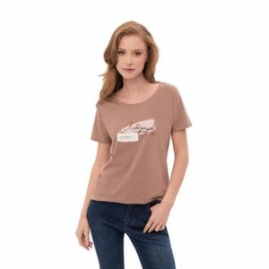 Női rövid ujjú póló VOLCANO NOTE-500-BROWN kép