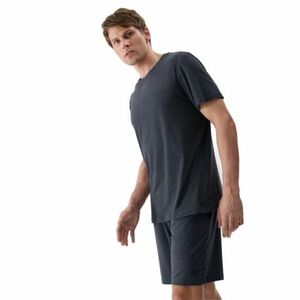 Férfi rövid ujjú edzőpóló 4F TSHIRT FNK M1344-22M-ANTHRACITE MELANGE kép