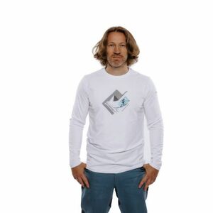 Férfi túrázó póló hosszú ujjú EVERETT TRAIL M white kép