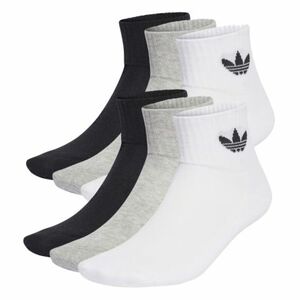 Zoknik ADIDAS ORIGINALS 6 PACK-MID ANKLE SCK-BLACK WHITE GREY kép