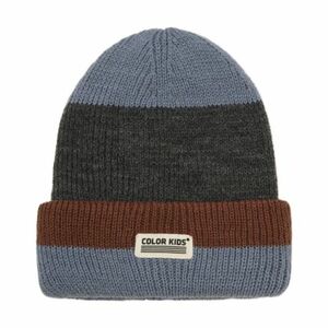 Gyerek téli sapka COLOR KIDS Beanie W. Wool & Contrast-7842-Stormy Weather kép