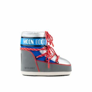 Alacsony téli cipők MOON BOOT MB ICON LOW SPACE RACING-HF04 SILVER BLUE RED kép