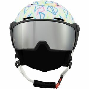 Junior sí sisak pajzssal BLIZZARD Flash Visor junior ski helmet, white multicolor, orange lens, silver mirror S2 kép