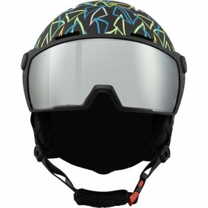 Junior sí sisak pajzssal BLIZZARD Flash Visor junior ski helmet, black multicolor, orange lens, silver mirror S2 kép