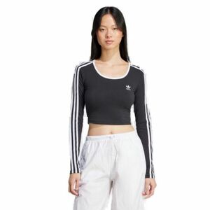 Női hosszú ujjú póló ADIDAS ORIGINALS 3S LS CROP-BLACK kép