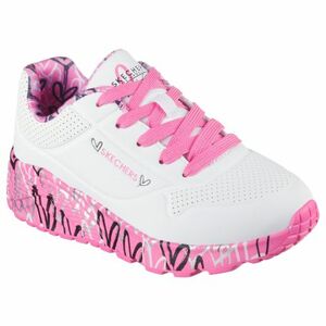 Lány szabadidőcipő SKECHERS Uno Lite Lovely Luv white hot pink kép
