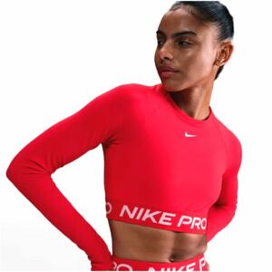 Női hosszú ujjú edzőpóló NIKE PRO PRO DF 365 CROP LS-657-Red kép