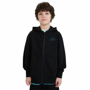 Fiú kapucnis pulóver zipzárral 4F JUNIOR SWEATSHIRT-JWSS25TSWSM1522-20S-BLACK kép