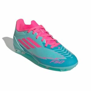 Fiú focicipők kültéri ADIDAS F50 League Messi Jr FG MG flash aqua lucid pink lucid cyan kép