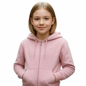 Lányka bélelt kapucnis pulóver 4F JUNIOR SWEATSHIRT F1952-4FJWAW25TSWSF1952-56S-LIGHT PINK kép