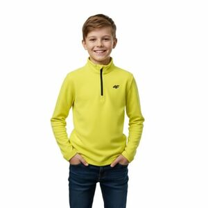 Fiú melegített sípulóver 1 2 cipzárral 4F JUNIOR BRUSHED UNDERWEAR U106-4FJWAW25UBRUU106-71S-YELLOW kép