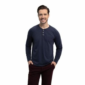 Férfi hosszú ujjú póló VOLCANO L-CHARL-600M-NAVY MEL kép
